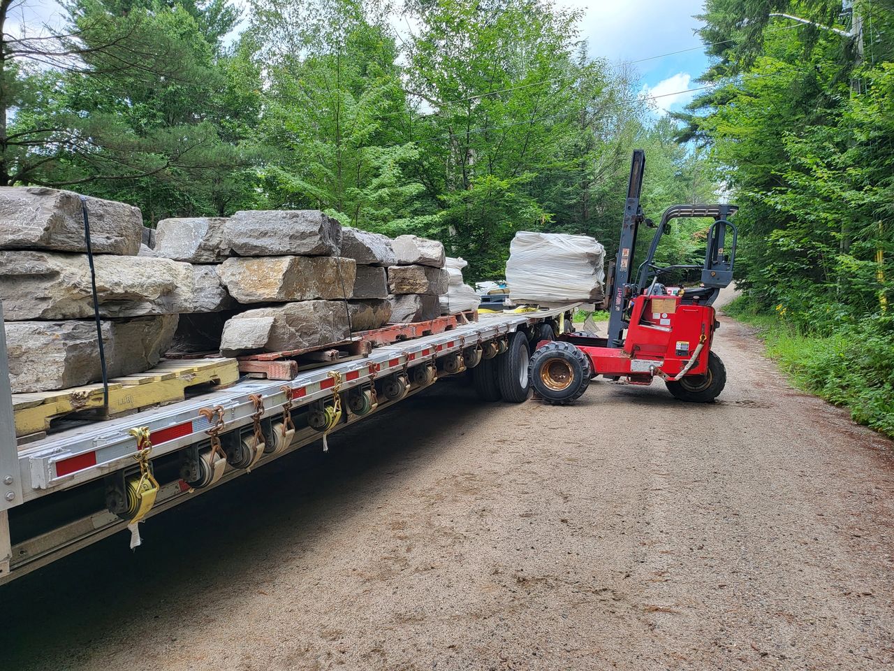 Transport materiaux sur flatbed