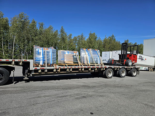 Transport Multi-fonctions, transport sur flatbed avec moffett